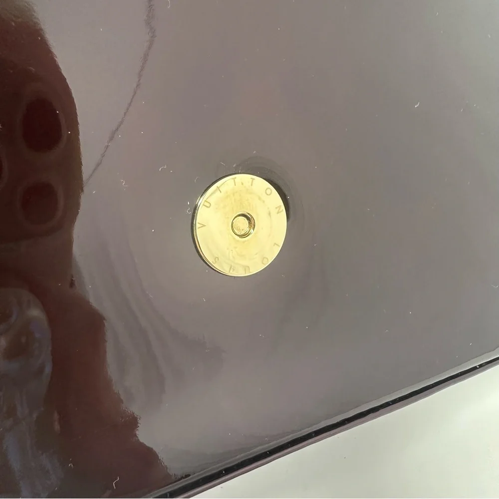 Louis Vuitton Dark Burgundy Clutch with Gold Logo - Picture 10 of 16